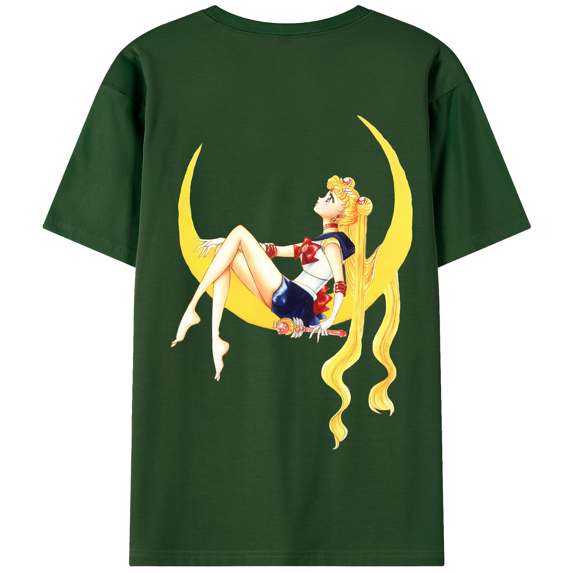 （画像用） 美少女戦士セーラームーン 月野 うさぎ つきの うさぎ Sailor Moon Tsukino Usagi 綿100％半袖Tシャツ（背面プリント）